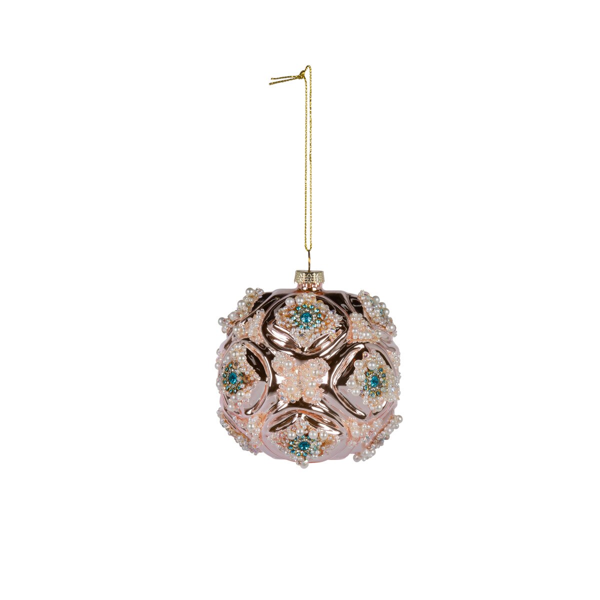 3.5"H Pink and Blue Glass Ornament