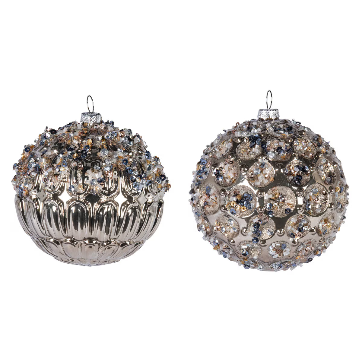 4.5" Glass Beaded Ornament, 2 Asst