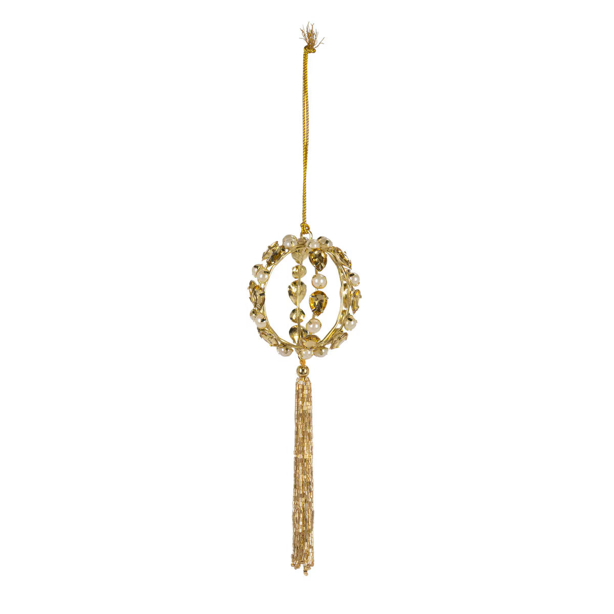 7" Jewel and Pearl Ornament