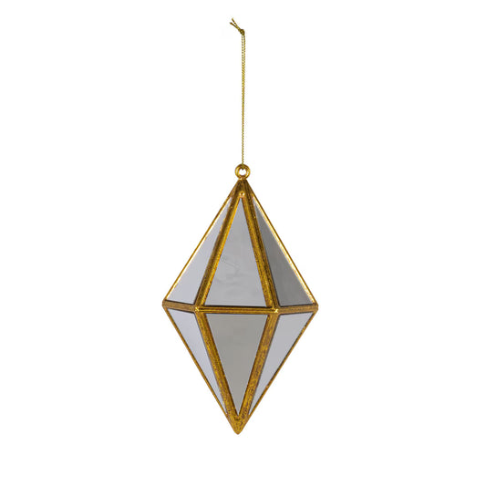 6"H Mirrored Plastic Geometric Ornament