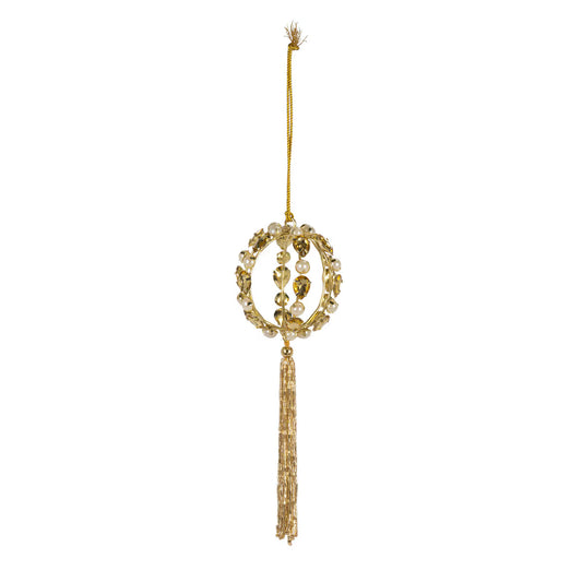 7" Jewel and Pearl Ornament